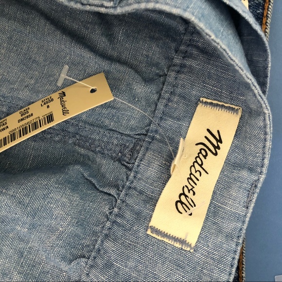 NWT Madewell Denim Button Front Tie Skirt Mini - Picture 5 of 6